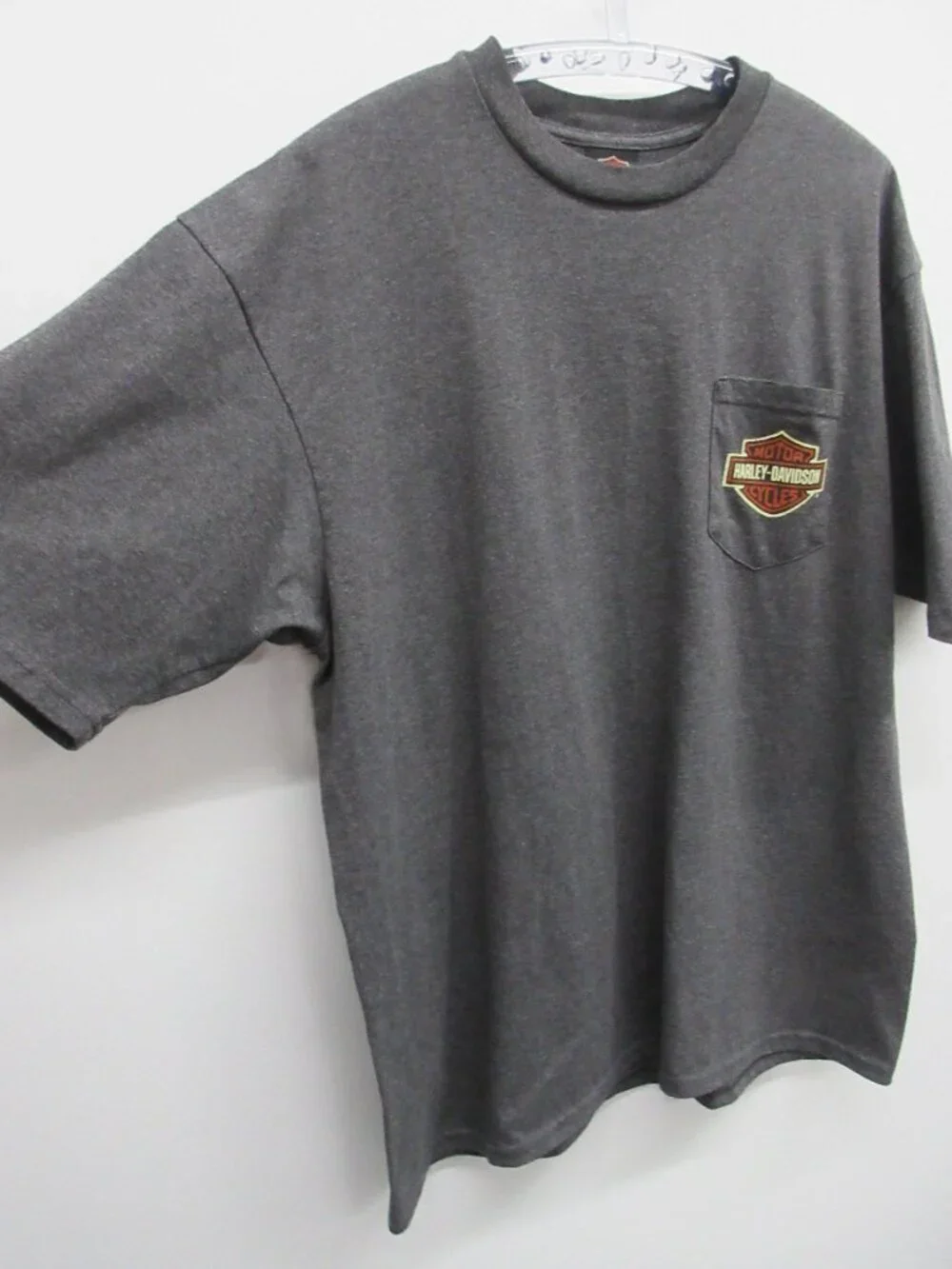 HARLEY-DAVIDSON TEE T-SHIRT SHORT SLEEVE ST AUGUSTINE BIKE FEST 2011 GRAY POCKET